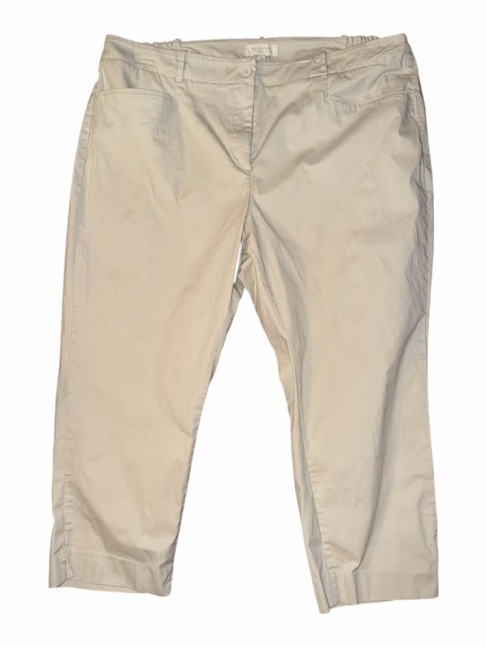 Talbots Beige Cropped Straight-Leg Pants